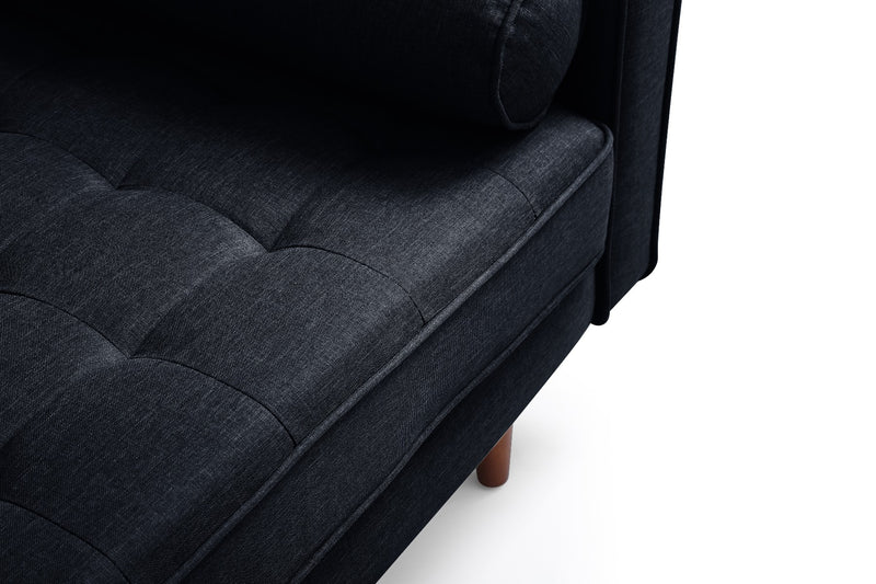 Sofa Marcella Black Velvet Fabric - Sale Now