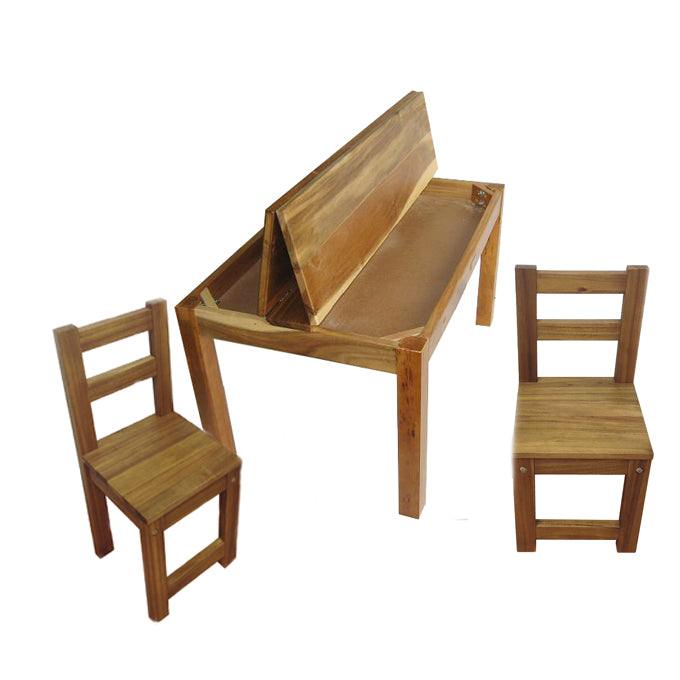 Hardwood study desk and 2 standard chairs - Sale Now