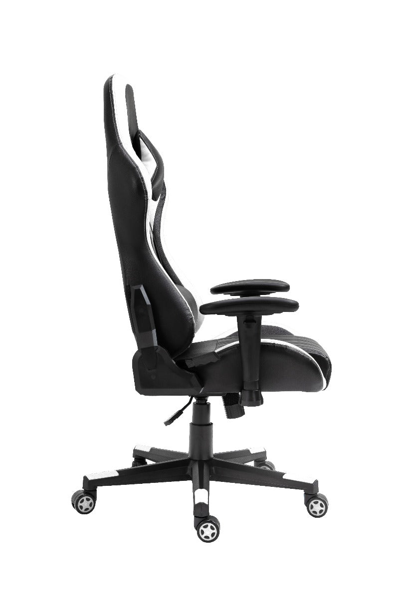 Gaming Chair Office Chair Computer PU Executive Racing Recliner Backrest Armrest White - Sale Now