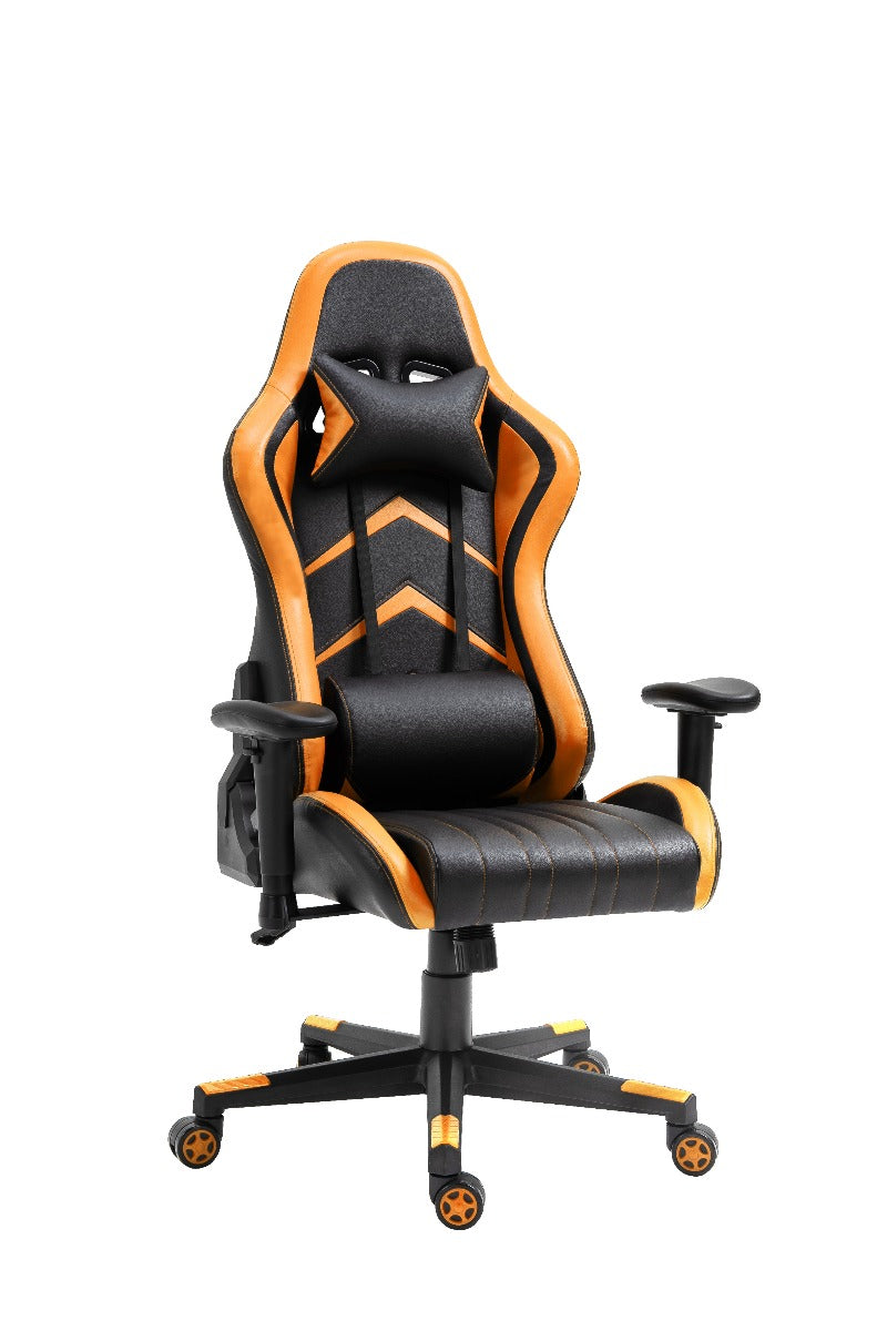 Gaming Chair Office Chair Computer PU Executive Racing Recliner Backrest Armrest Black and Orange