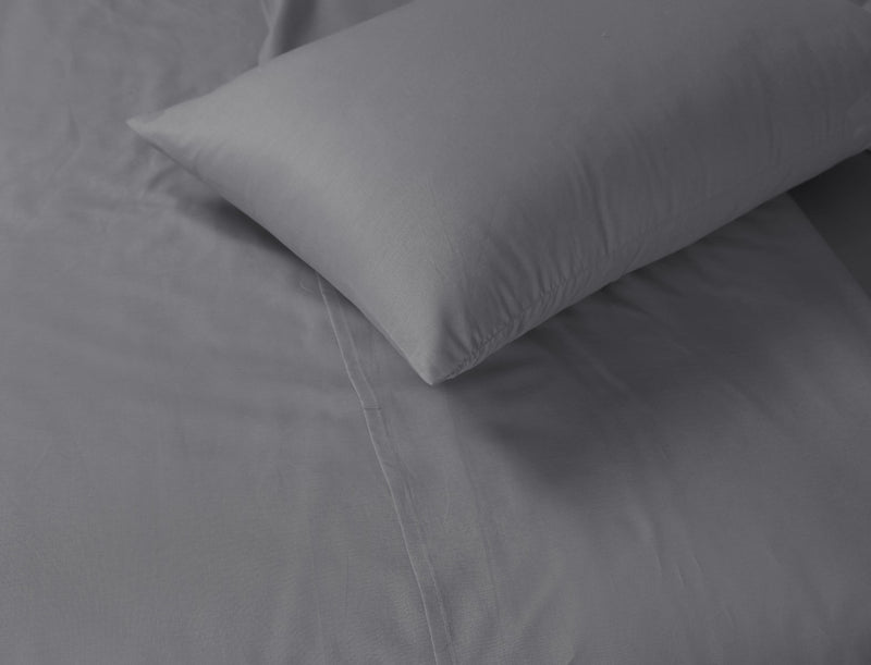 Elan Linen 1200TC Organic Cotton Single Grey Sheet Set - Sale Now