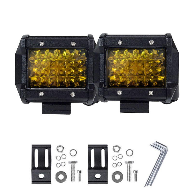 2x 4 inch Spot LED Work Light Bar Philips Quad Row 4WD Fog Amber Reverse Driving - Sale Now