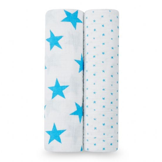 Fluro Blue 2-pk Swaddle by Aden and Anais - Sale Now