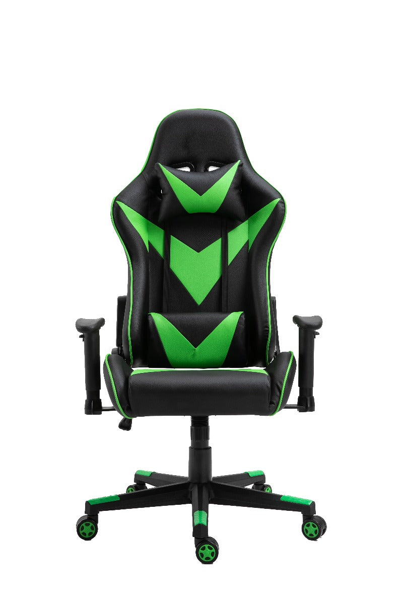 Gaming Office Chair Computer Use PU Executive Racing Recliner Backrest Armrest Black and Green - Sale Now