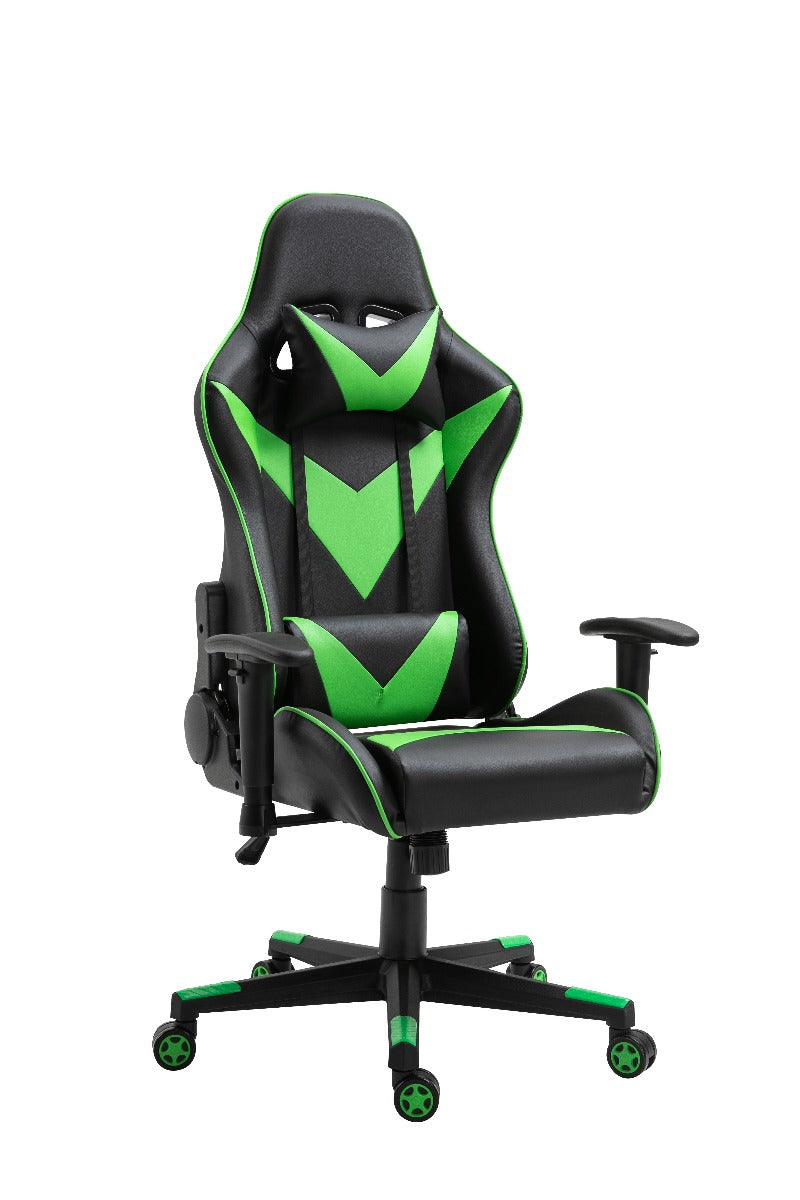 Gaming Office Chair Computer Use PU Executive Racing Recliner Backrest Armrest Black and Green