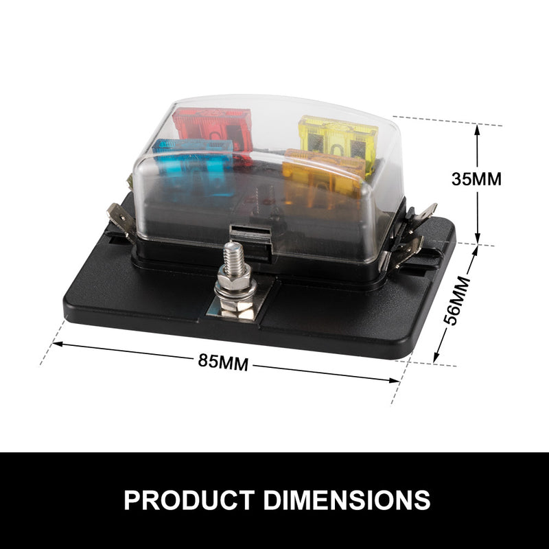 4pcs 4 Way Blade Fuse Box Block Holder LED Indicator Light 12V/24V Car Marine - Sale Now