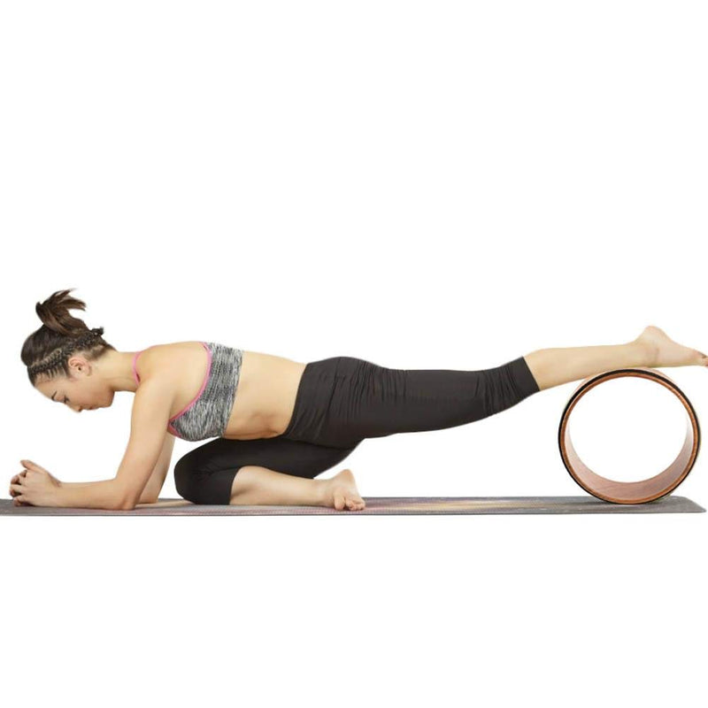 Yoga Pilates Wheel Cork Circle Prop Back Chest Hips Abdomen Stretch Roller - Sale Now