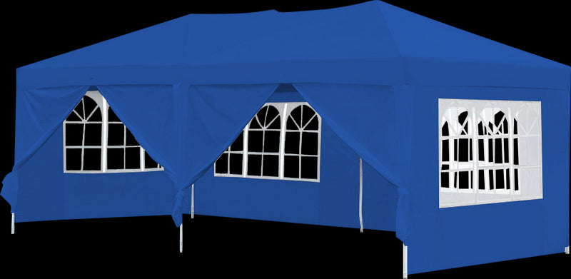 3x6m Gazebo Outdoor Marquee Tent Canopy Blue - Sale Now