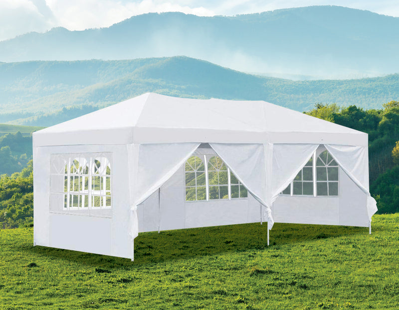 3x6m Gazebo Outdoor Marquee Tent Canopy White - Sale Now
