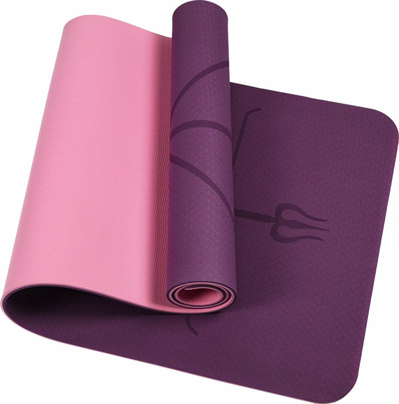 8mm TPE Yoga Mat Exercise Fitness Gym Pilates Non Slip Dual Layer - Sale Now
