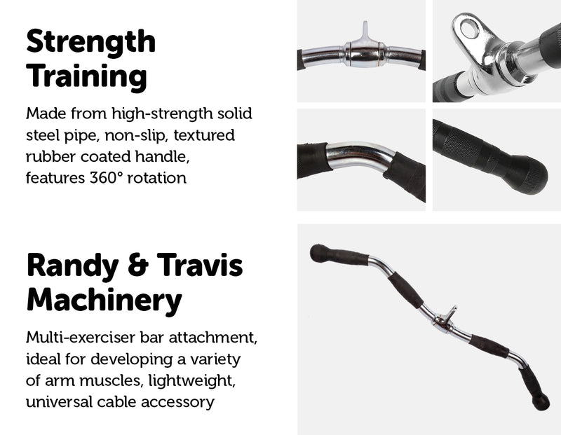 Randy & Travis Rubber-Coated Revolving Curl Row Bar Attachment - Sale Now