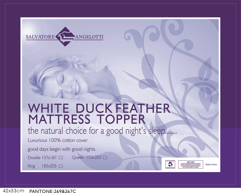 Double Mattress Topper - 100% Duck Feather - Sale Now