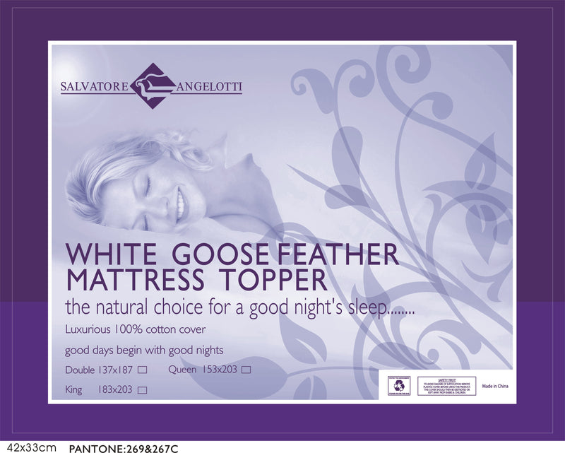 Queen Mattress Topper - 100% Goose Feather - Sale Now