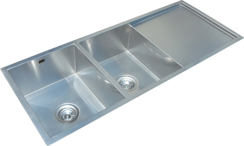 1160x460mm Handmade Stainless Steel Undermount / Topmount Kitchen Laundry Sink with Waste - Sale Now
