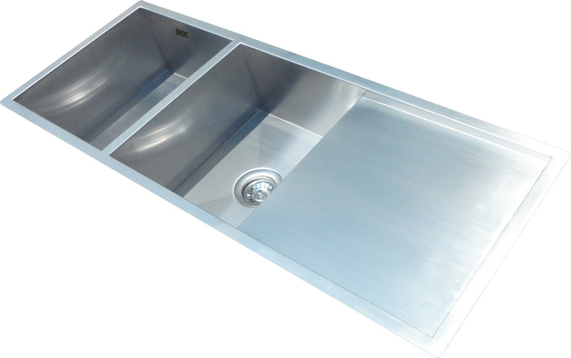 1160x460mm Handmade Stainless Steel Undermount / Topmount Kitchen Laundry Sink with Waste - Sale Now