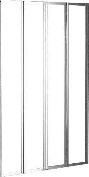 4 Fold Chrome Folding Bath Shower Screen Door Panel 1000 x 1400mm - Sale Now
