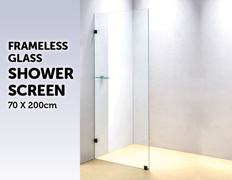700 x 2000mm Frameless 10mm Safety Glass Shower Screen