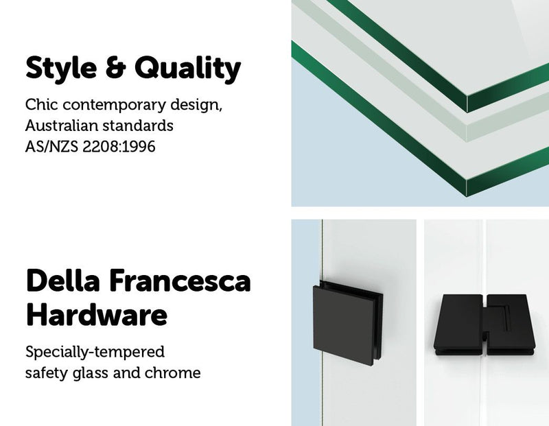 900 x 1450mm Frameless Bath Panel 10mm Glass Shower Screen By Della Francesca - Sale Now