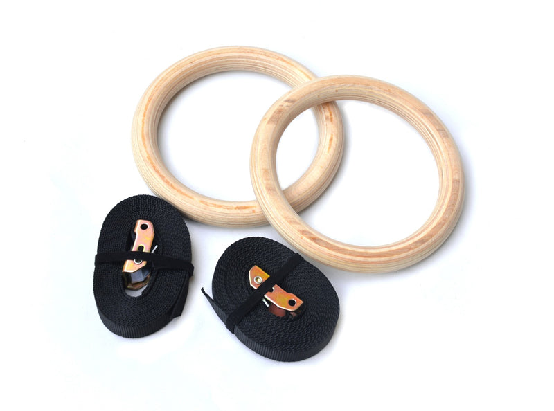 Wooden Gymnastic Rings Olympic Gym Strength Training - Sale Now