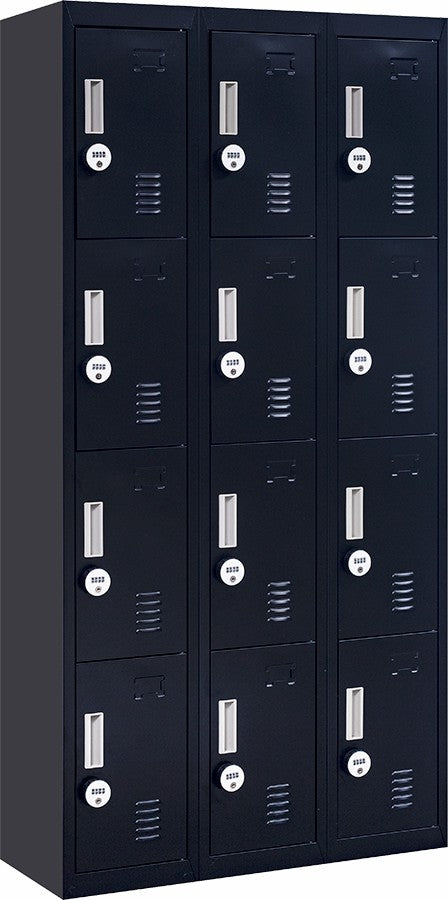 4-digit Combination Lock 12 Door Locker for  Office Gym - Light Grey