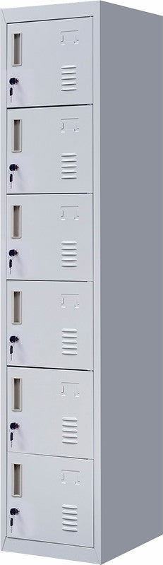 Standard Lock 6-Door Locker for Office Gym Shed School Home Storage Grey - Sale Now