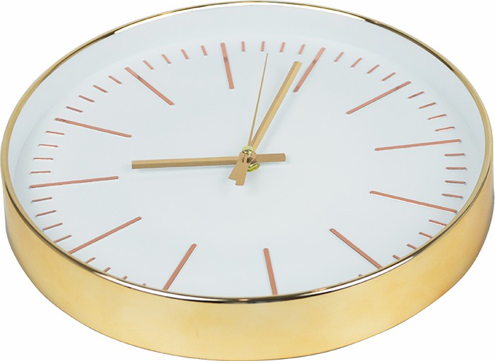 Modern Wall Clock Silent Non-Ticking Quartz Battery Operated Round Gold - Sale Now