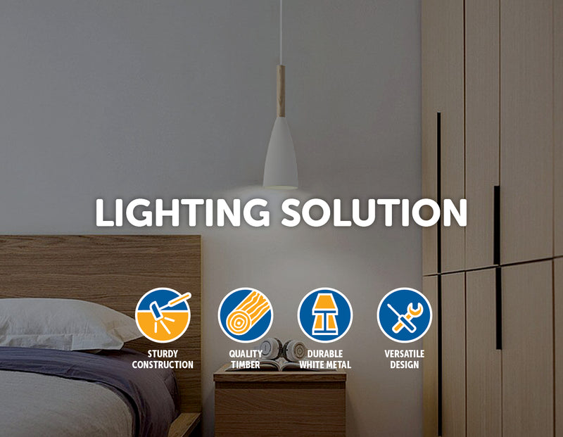White Pendant Lighting Kitchen Lamp Modern Pendant Light Bar Wood Ceiling Lights - Sale Now