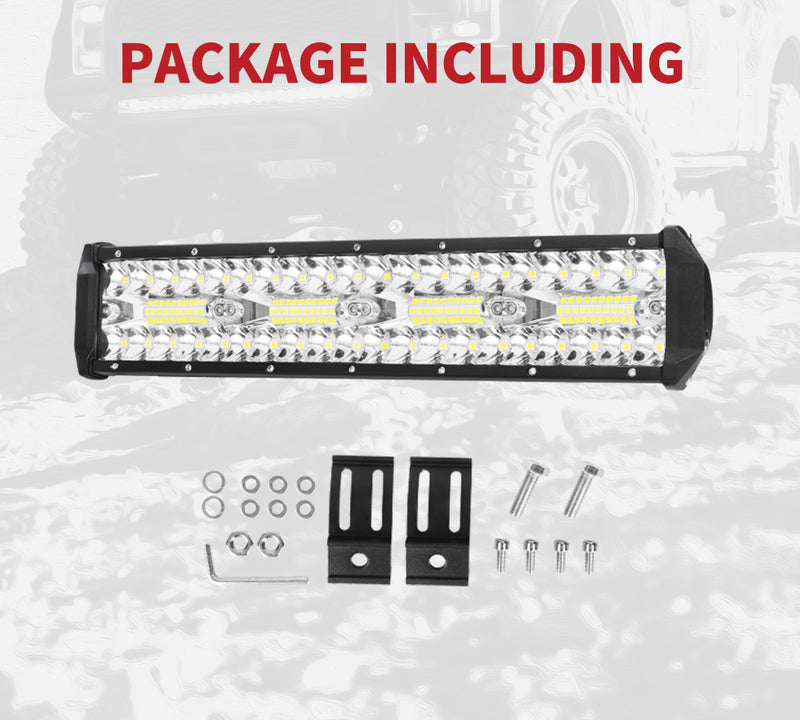12 Inch Cree Led Light Bar Driving Work Super Slim Spot Flood Combo Offroad 4x4 - Sale Now