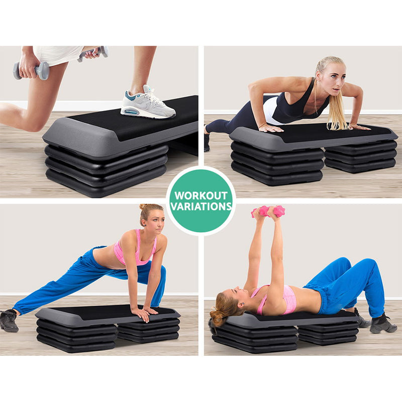 Everfit 4 Level Aerobic Exercise Step Stepper Riser Gym Cardio Fitness Bench - Sale Now