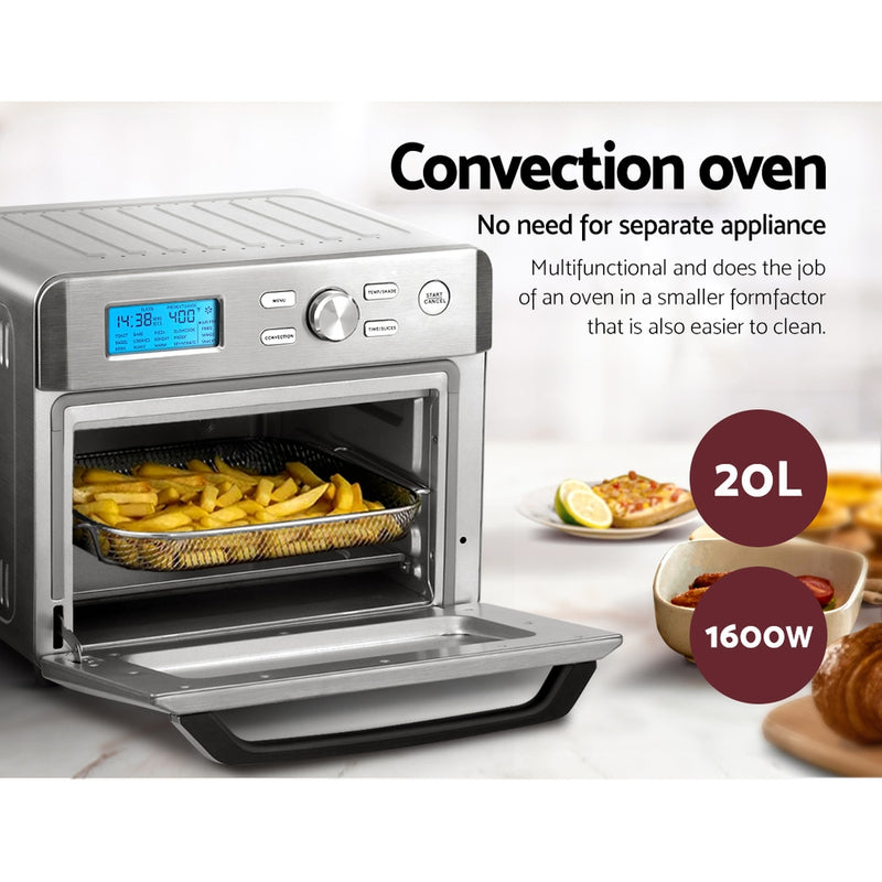 Devanti 20L Air Fryer Convection Oven Oil Free Fryers Kitchen Healthy Cooker Accessories - Sale Now