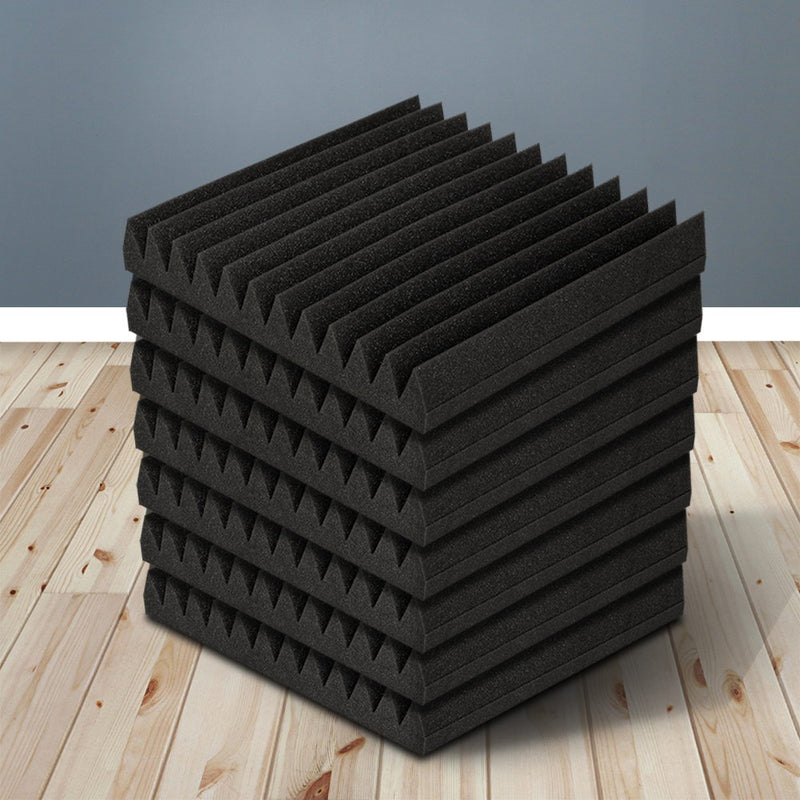 20pcs Studio Acoustic Foam Sound Absorption Proofing Panels 30x30cm Black Wedge - Sale Now