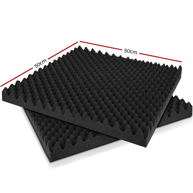 60pcs Studio Acoustic Foam Sound Absorption Proofing Panels 50x50cm Black Eggshell - Sale Now