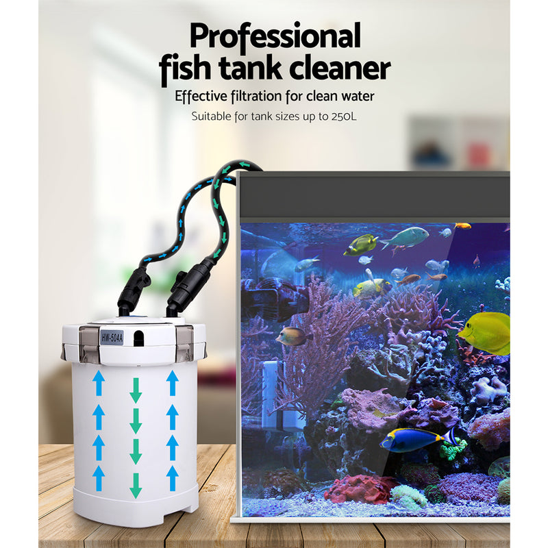 Giantz Aquarium External Canister Filter Aqua Fish Water Tank Sponge Pond 1250L - Sale Now