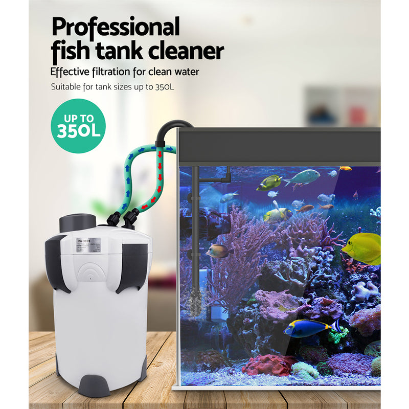 Aquarium External Canister Filter Aqua Fish Tank UV Light with Media Kit 1850L/H - Sale Now