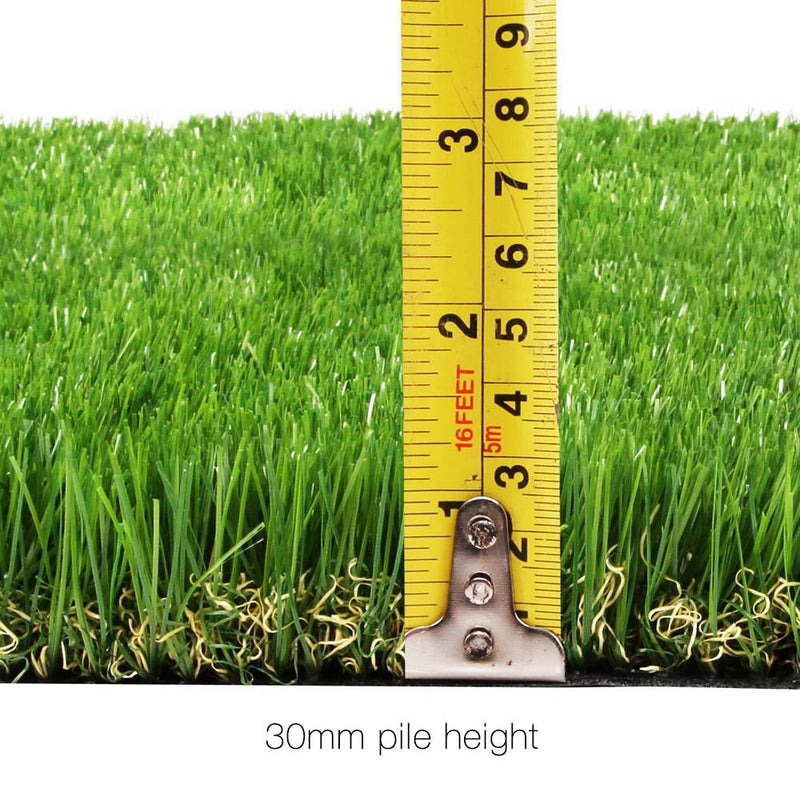Primeturf Synthetic 30mm  0.95mx5m 4.75sqm Artificial Grass Fake Turf 4-coloured Plants Plastic Lawn - Sale Now