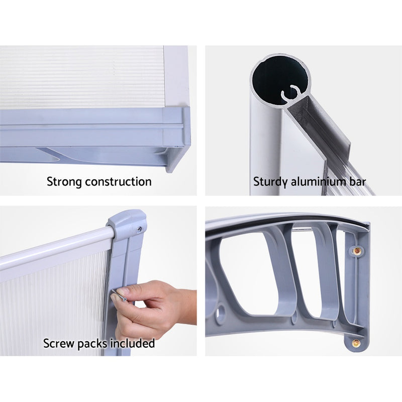 Instahut Window Door Awning Door Canopy Outdoor Patio Sun Shield 1.5mx2m DIY - Sale Now