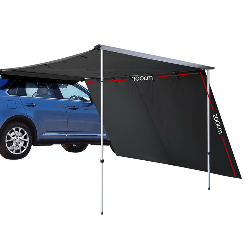 Car Shade Awning Extension 3 x 2M - Charcoal Black - Sale Now