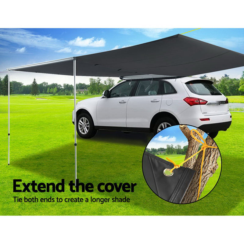 Car Shade Awning Extension 3 x 2M - Charcoal Black - Sale Now