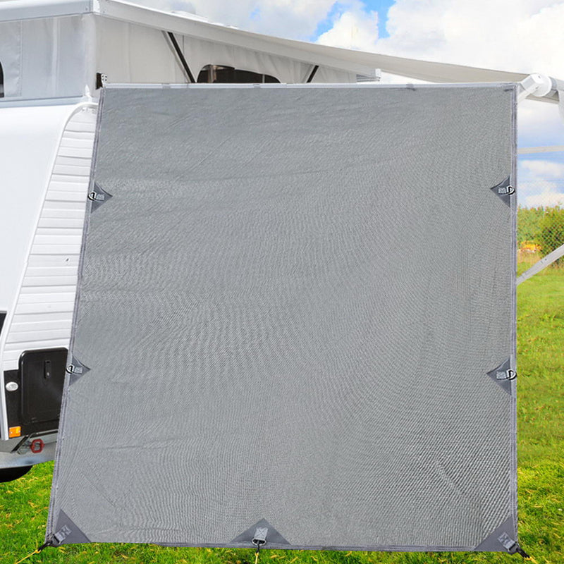 Pop Top Caravan Privacy Screen 2.1 x 1.8M Sun Shade End Wall Roll Out Awning - Sale Now