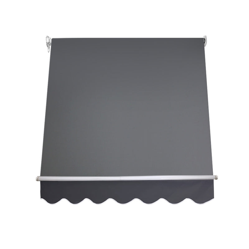 Instahut 1.5m x 2.1m Retractable Fixed Pivot Arm Awning - Grey - Sale Now