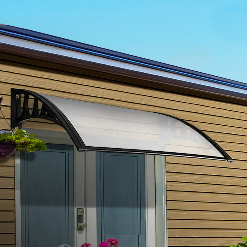 Instahut Window Door Awning Door Canopy Patio UV Sun Shield WHITE 1mx4m DIY - Sale Now