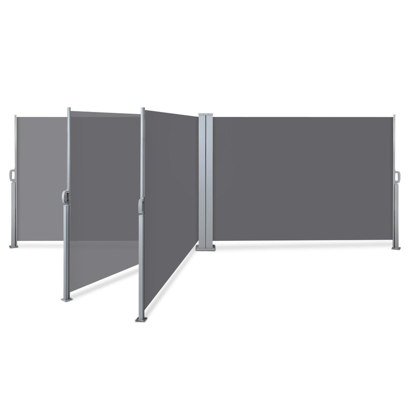 Instahut 2X6M Retractable Side Awning Garden Patio Shade Screen Panel Grey - Sale Now