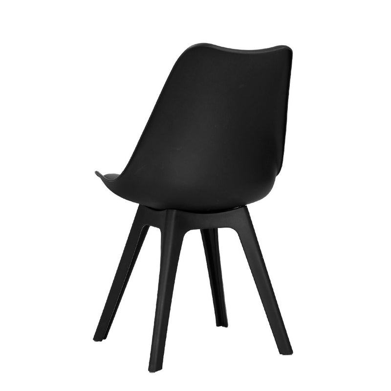 Artiss Set of 4 Retro Padded Dining Chair - Black - Sale Now