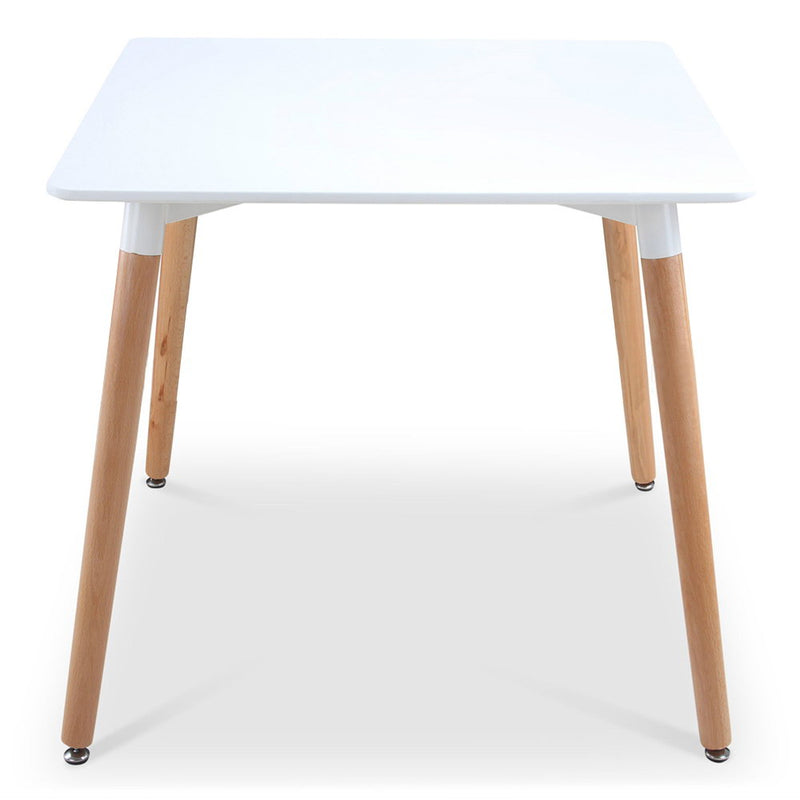 Artiss Dining Table 4 Seater Square Replica DSW Cafe Kitchen White 80cm - Sale Now