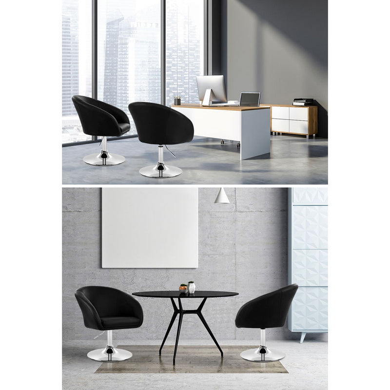 Artiss Bar Stool Gas Lift PU Leather - Black with Chrome - Sale Now