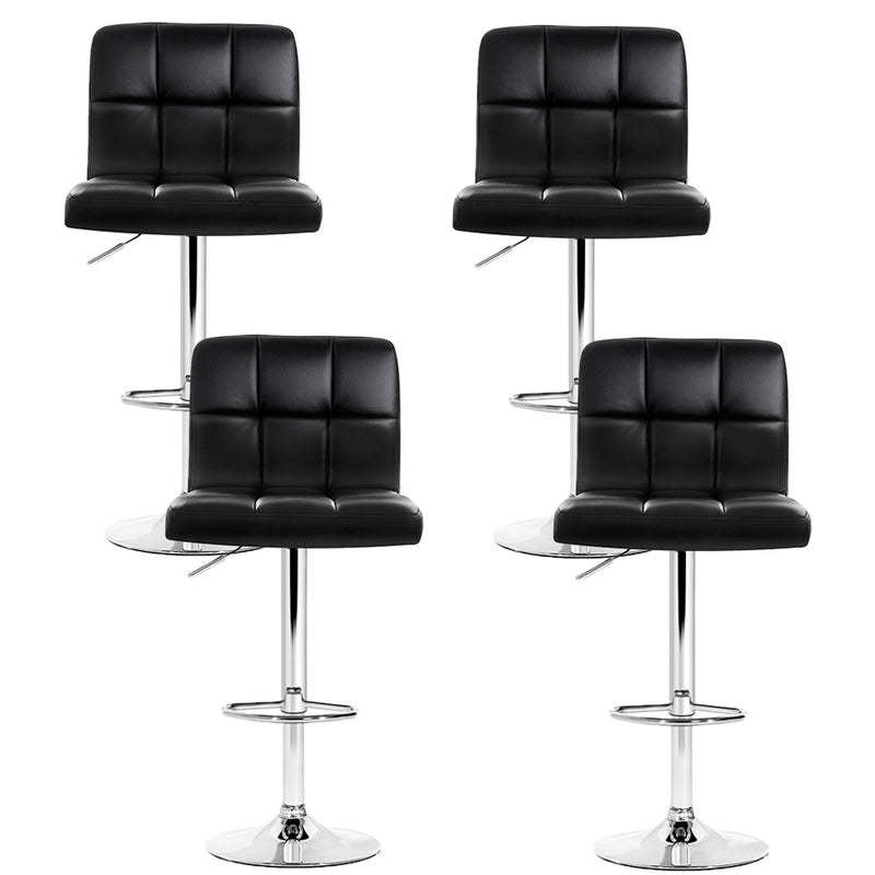 Artiss Set of 4 Bar Stools Gas lift Swivel - Steel and Black - Sale Now