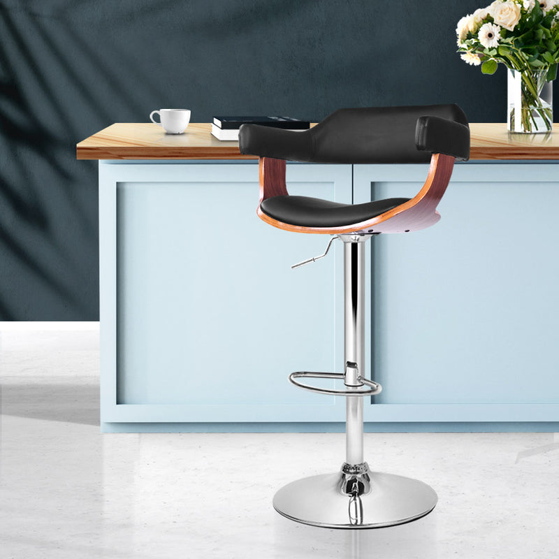 Artiss Wooden Bar Stool - Black and Wood - Sale Now