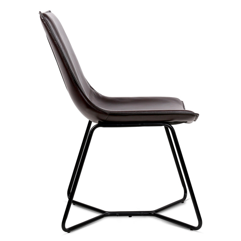 Artiss Set of 2 PU Leather Dining Chair - Walnut - Sale Now