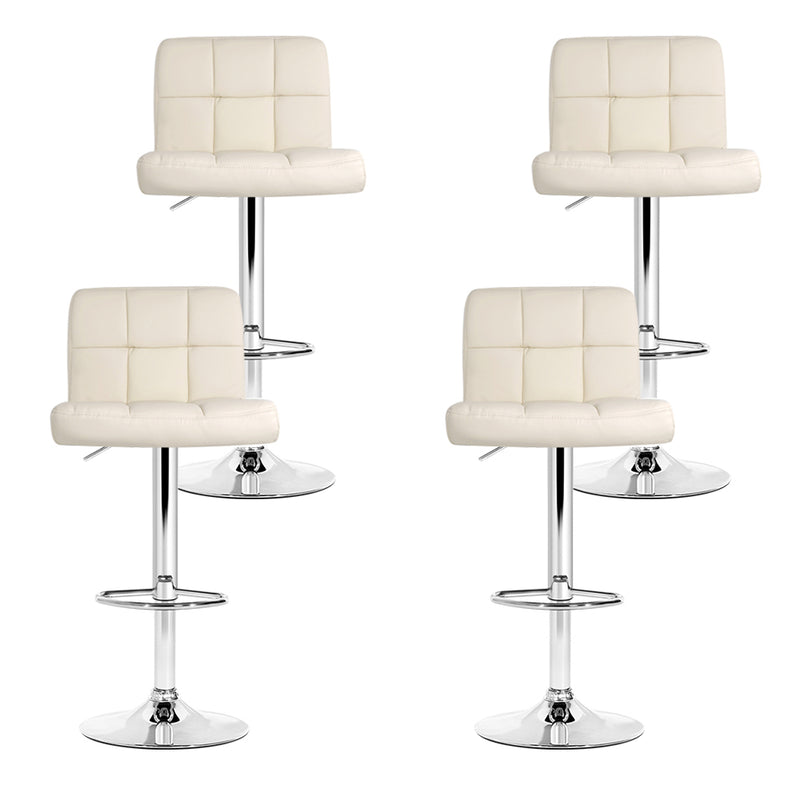 Artiss Set of 4 PU Leather Gas Lift Bar Stools - Beige - Sale Now