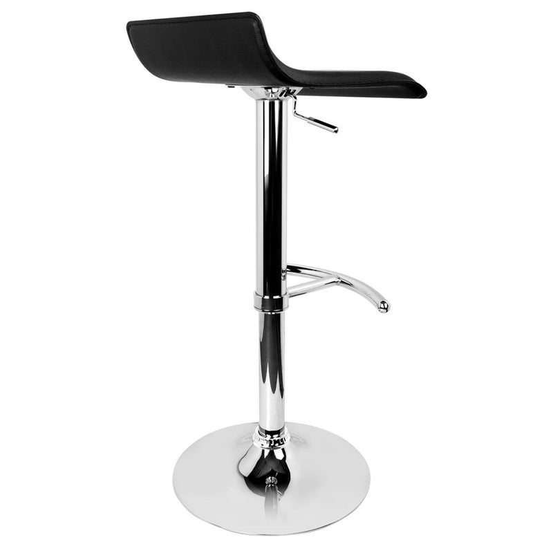 Artiss Set of 2 PU Leather Wave Style Bar Stools - Black - Sale Now